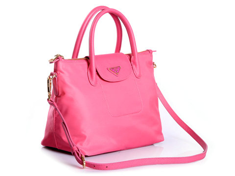 2014 Prada tessuto nylon tote bag BN2106 rosered - Click Image to Close